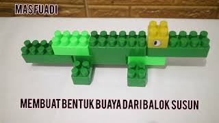 Cara Mudah Membuat Lego Buaya  Building Blocks  Balok Susun [upl. by Basil]