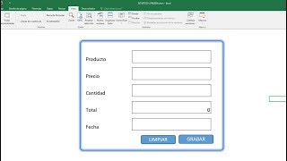 Como hacer un formulario de entrada con Macros en Excel Registro de Datos 2019 [upl. by Alleris]