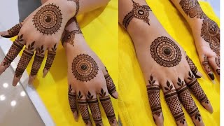 Holi Special Gol Tikki Mehndi Design  Arabic Flower Mehendi Design  Easy Bridal Mehndi Design [upl. by Eak]