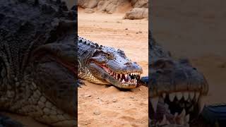 exciting battle between crocodile and giant snake [upl. by Kentigerma]