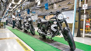 Bajaj Motorcycles production  two wheeler manufacturing in India [upl. by Elfie]