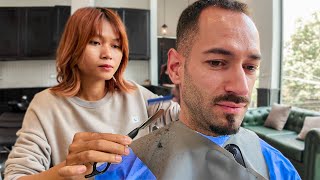 ✂️ Khmer Haircut at Luxury Hair Salon in Cambodia  Phnom Penh 🇰🇭 [upl. by Dimo]