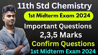 11th chemistry 1st mid term important questions 2024  11th chemistry important questions 2024 235 [upl. by Nanfa]