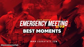 Andrew Tate Emergency Meeting 9 BEST MOMENTS [upl. by Bernette]