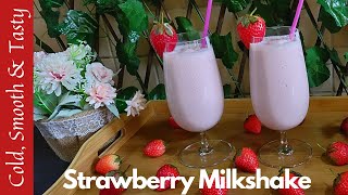 Strawberry Milkshake  Fresh Strawberry Milkshake  Smoothie  Easy Milkshake  IFTAR  RAH RECIPES [upl. by Gutow]