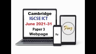 IGCSE ICT 0417 June 2021 P31 Webpage [upl. by Tillio]