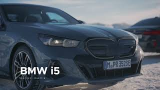 BMW i5 Driving experience in the snow [upl. by Doi]