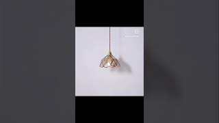 Glass Flower Pendant LED Light with Brass Frame in Vintage Style [upl. by Eiznyl584]