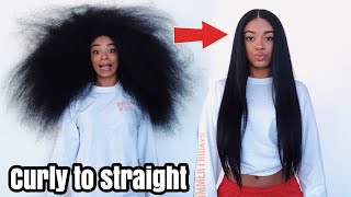 Curly to Straight Hair  NO Frizz NEW 2018  jasmeannnn [upl. by Alice]