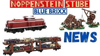 Blue Brixx Neuheiten und Ankündigungen  8 Wide Züge  Mittelalter Gebäude  Lokomotive V100 [upl. by Mullane]