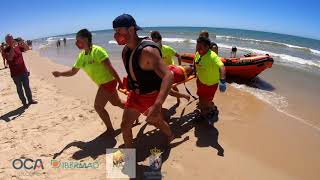 Simulacro de SALVAMENTO Y SOCORRISMO Playa de Matalascañas 2020 Parte 1 RESCATE con embarcación [upl. by Nnayhs938]