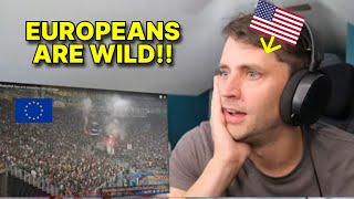 American reacts to European Basketball Fans vs American [upl. by Olivie]