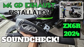 KAWASAKI ZX6R 2024 NAGPALIT AGAD NG EXHAUST  M4 GP EXHAUST  PINUNTAHAN NG ENFORCER [upl. by Corin]