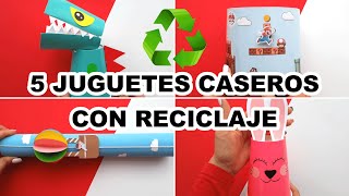 5 JUGUETES MUY CREATIVOS QUE PUEDES HACER EN CASA ♻️ CON RECICLAJE [upl. by Obelia]