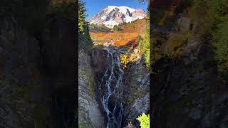 Beautiful Myrtle Falls in Mount Rainier waterfalls fallcolors mountrainier pnw [upl. by Delphine942]