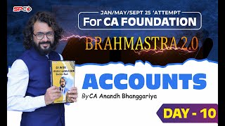 CA FOUNDATION BRAHMASTRA FOR JUNE 24 NEW SYLLABUS  ACCOUNTS  LECTURE 10  BY CA ANANDH BHANGGARIYA [upl. by Asinet917]