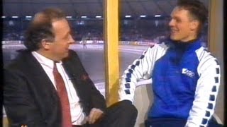 European Championships Allround Heerenveen 1990  interview Van der Burg after 1500 m [upl. by Soilisav]