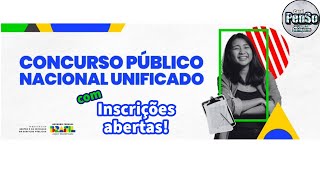 ✅Concurso CONCURSO PÚBLICO NACIONAL UNIFICADO com inscrições abertas [upl. by Edia]