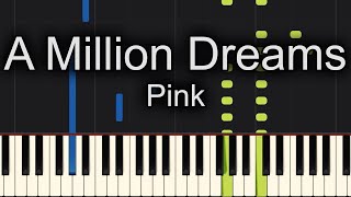 Pink A Million Dreams Piano Tutorial Synthesia [upl. by Arimahs]