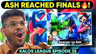 Pokemon XYZ SEMI FINALS KALOS LEAGUE ASH VS SAWYER in HINDI Pokechatter [upl. by Evot]