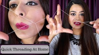 How to do painless threading by your own  upper lips threading and facial hair removing Tutorial [upl. by Onurb]