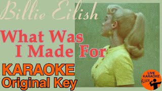 Billie Eilish  What Was I Made For Original key karaoke [upl. by Aay846]