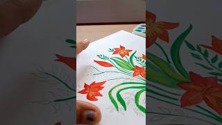 Painting watercolour vasevase flowers watercolor painting shorts [upl. by Lashonde]