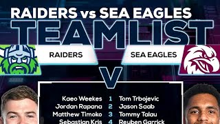 NRL 2024 Round 23 Team List  Canberra RAIDERS vs Manly SEA EAGLES [upl. by Saint]