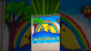 Children day special rangoli easy simple rangoli design reel rangoli2024 childrendayspecial [upl. by Sayres710]