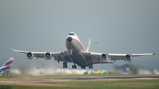 SUBIDA DO GIGANTE CARGOLUX RETRO  BOEING 747400F  AEROPORTO INTERNACIONAL DE VIRACOPOS [upl. by Euqinue]