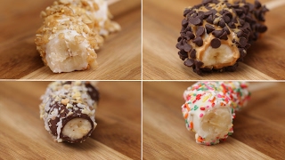 Fun And Easy Frozen Bananas 4 Ways [upl. by Annaul345]