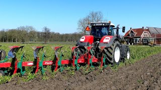 Onland ploegen met STEYR 6270 Terrus cvt Ecotech Mts van Os Uithuizermeeden [upl. by Ardene]