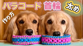 パラコードで首輪の編み方【太め幅広】大型犬、中型犬にもおすすめ！ paracord dog collar DIY wide tutorial [upl. by Naie]