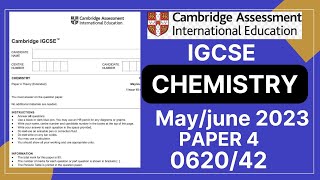 IGCSE CHEMISTRY PAPER 4 MayJune 2023  062042  Solved [upl. by Ernald]