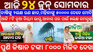 todays morning news odisha24 June 2024heavy to heavy rainodisha news todayodisha samachar [upl. by Aiceila182]