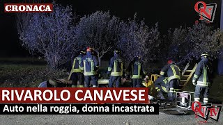 RIVAROLO CANAVESE – Auto nella roggia donna incastrata [upl. by Weight]