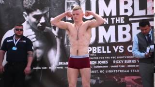 PROSPECT CHARLIE FLYNN WEIGHS IN AHEAD OF FIGHT WITH DAN CARR  RUMBLE ON THE HUMBER [upl. by Ahsatak833]