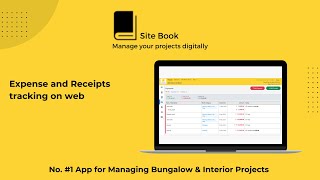 14 Site Book Expense and Receipts tracking on web [upl. by Natsirc223]