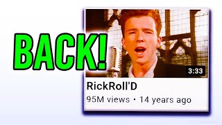 The Original Rick Roll Video Is Now BACK not deleted [upl. by Adaval6]