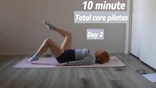 Day 2 of 1 month pilates home workout plan total core10 minute [upl. by Eon]