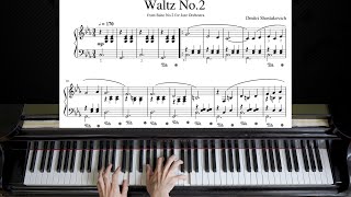 Dmitri Shostakovich  Waltz No 2 from Suite for Variety Orchestra  Piano with Sheet [upl. by Lesna876]