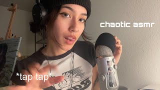 ASMR ☆ Fast Tapping  Ramble  Mic scratching chaotic [upl. by Abagail286]