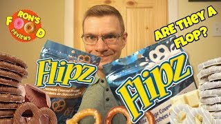 FLIPZ PRETZELS MILK CHOCOLATE amp WHITE FUDGE COVERED TASTE AND REVIEW [upl. by Glassco]