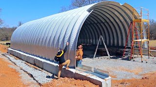 Quonset Hut Build Day 12  One Piece at a Time [upl. by Roberto255]