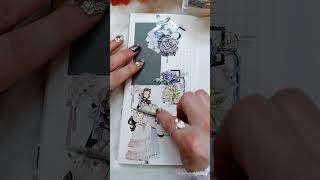 ASMR✨ Art journaling ☔Purple Theme asmr scrapbooking journal [upl. by Iv2]