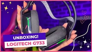 UNBOXING 💜  Headset Gamer Sem Fio Logitech G733 RGB Lightsync 981 [upl. by Sialac]