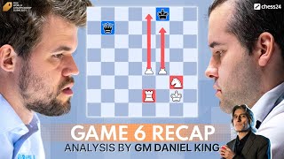 Carlsen vs Nepomniachtchi Game 6  World Chess Championship 2021  Recap [upl. by Ahsienar]