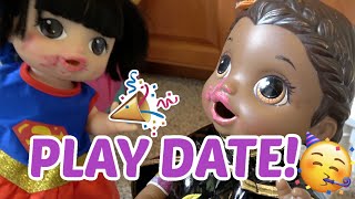 BABY ALIVE has a PLAY DATE The Lilly and Mommy Show FUNNY KIDS SKIT [upl. by Aniger]