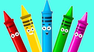 Five Little Crayons  More Learning Videos amp Kids Songs [upl. by Kidder839]