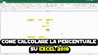 Come calcolare la percentuale su Excel 2019 [upl. by Arlena]